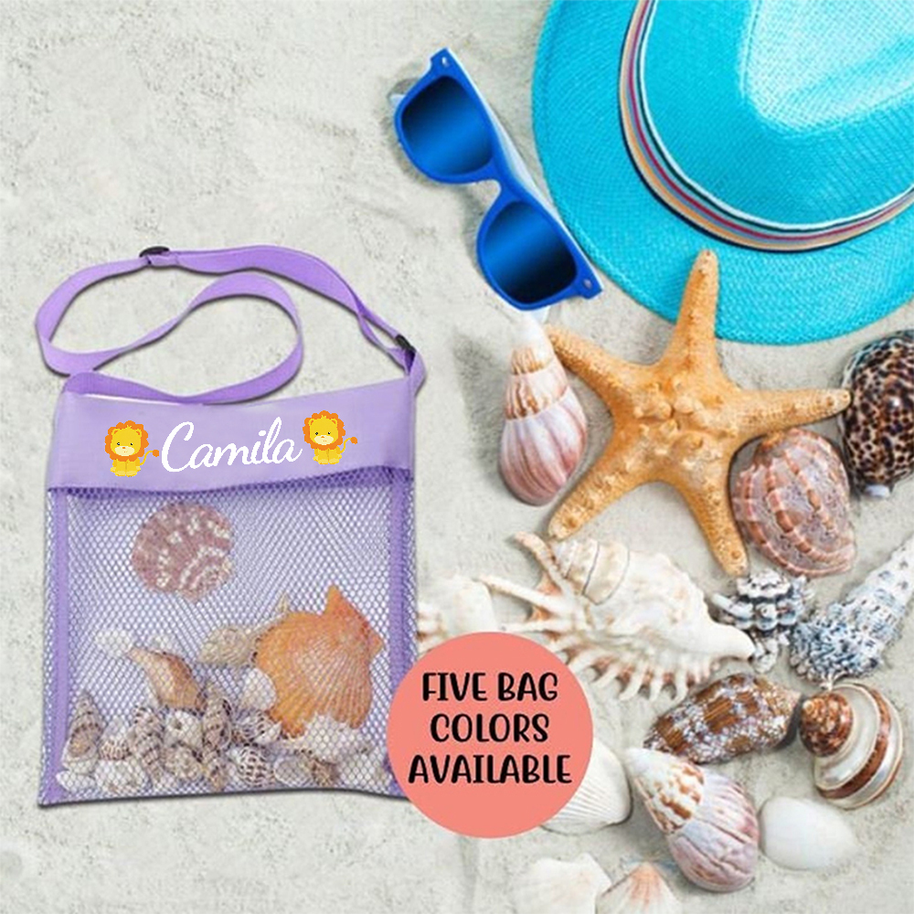 Personalized Lovely Seashell Mesh Beach Bag | CWBeach0201