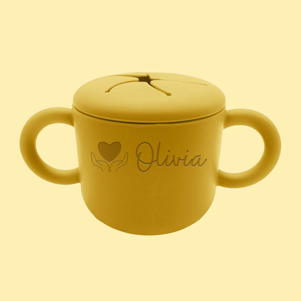 Personalised Baby Food Grade Silicone Snack Cup | CWBaby199