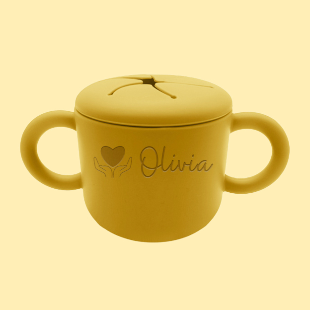Personalised Baby Food Grade Silicone Snack Cup | CWBaby199