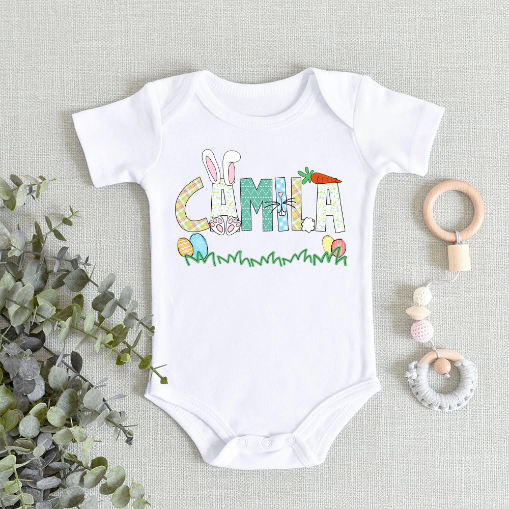 Personalized Baby Cute Easter Bunny Romper | CWEaster51