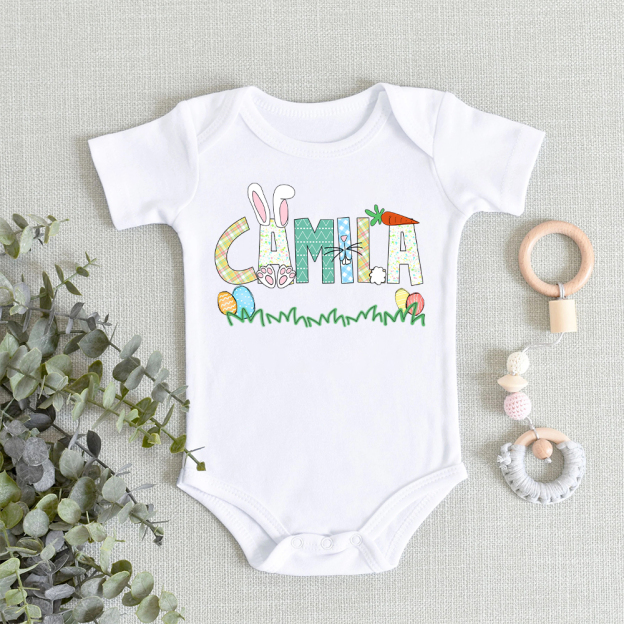 Personalized Baby Cute Easter Bunny Romper | CWEaster51