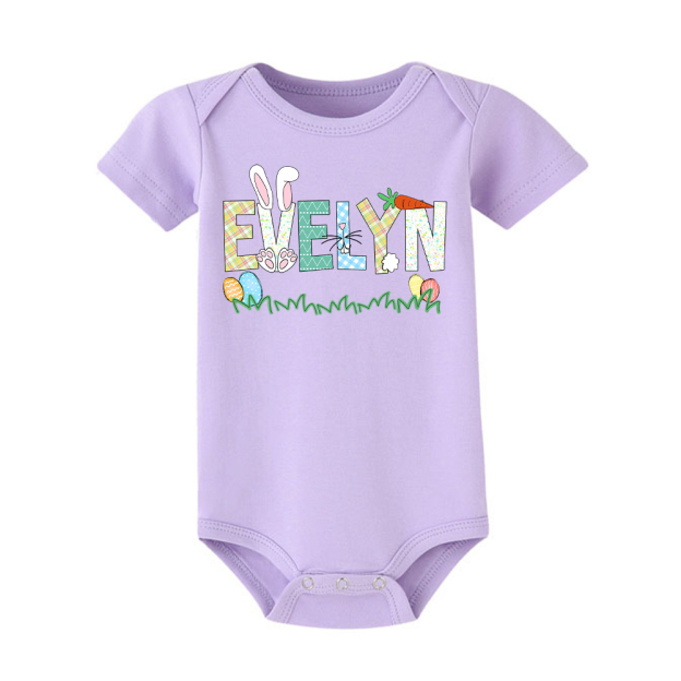 Personalized Baby Cute Easter Bunny Romper | CWEaster51