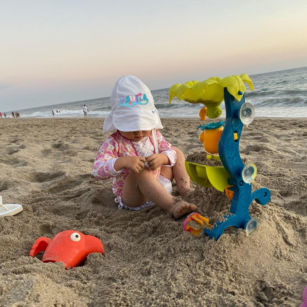 Personalized Kids UV Sun Hat with Neck Protection | CWBeach171