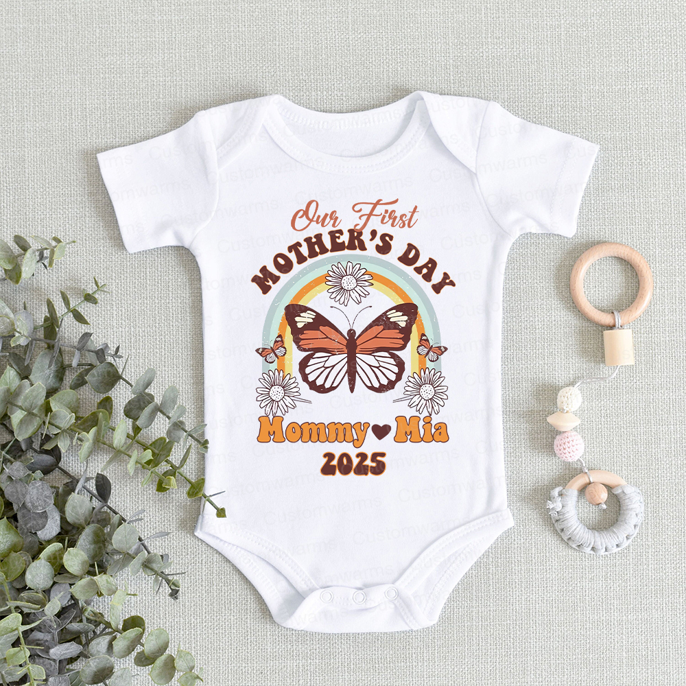 Personalized First Mother's Day Mommy and Baby Outfit | CWFamily34