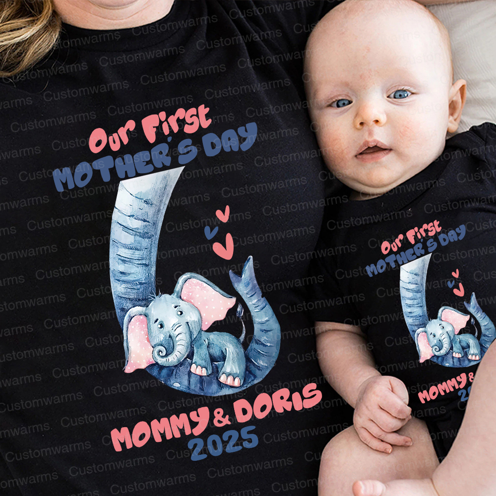 Personalized First Mother's Day Mommy and Baby Outfit | CWFamily35