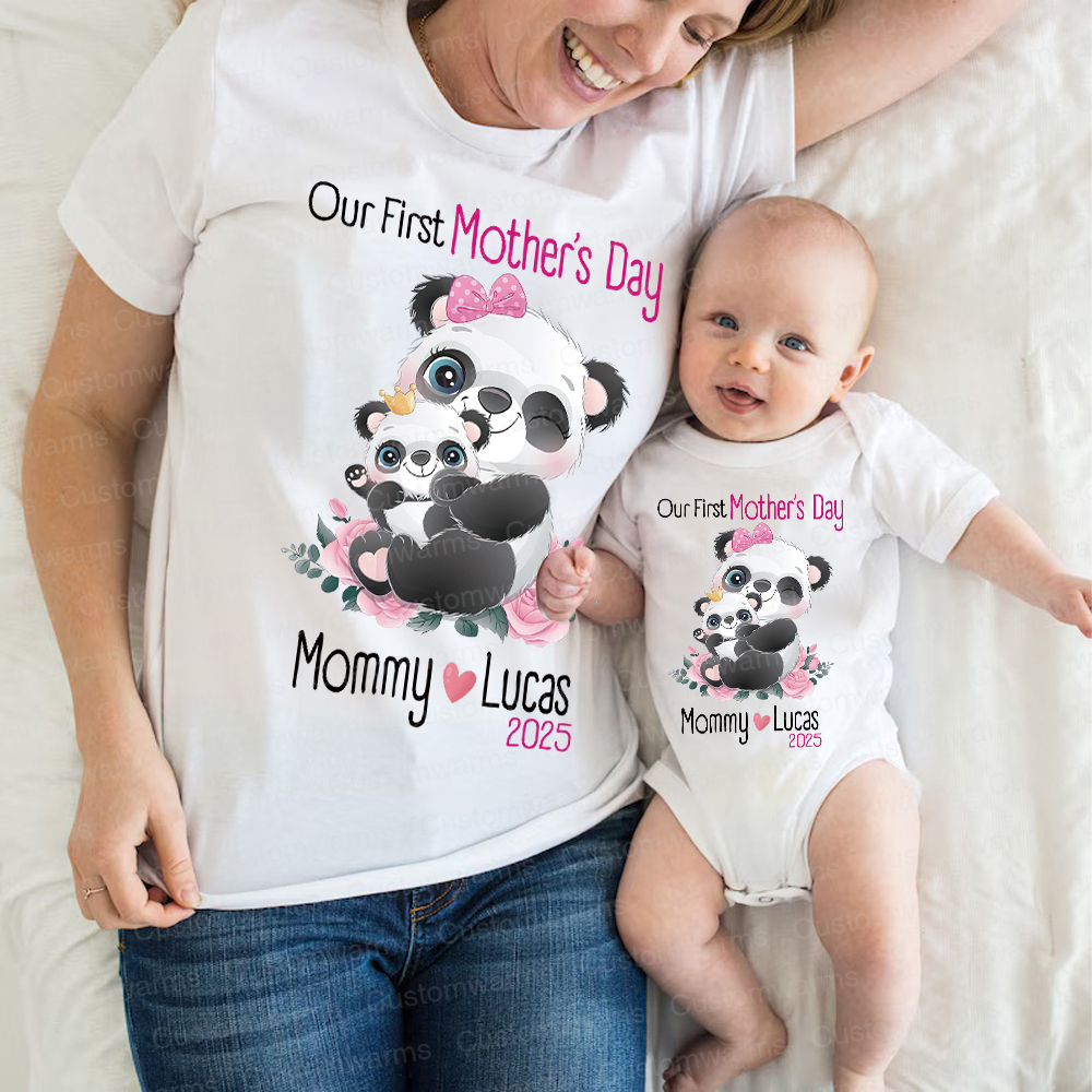Personalized First Mother's Day Mommy and Baby Outfit | CWFamily37