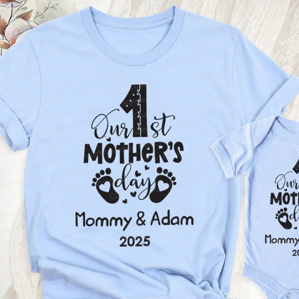 Personalized First Mother's Day Mommy and Baby Outfit | CWFamily20