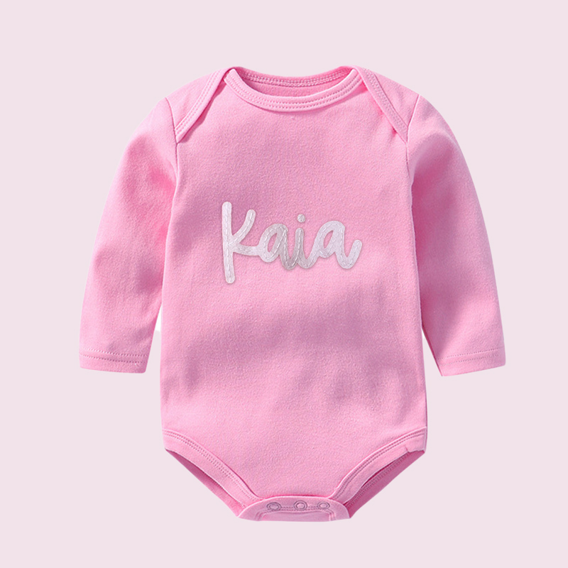 Personalized Hand-Embroidered Baby Cozy Soft Romper | inRomper21
