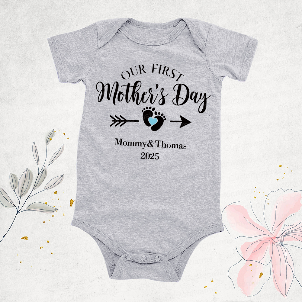 Personalized First Mother's Day Mommy and Baby Outfit | CWFamily23