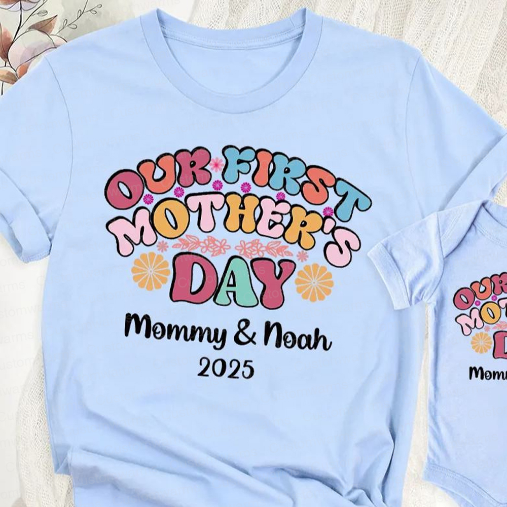 Personalized First Mother's Day Mommy and Baby Outfit | CWFamily24