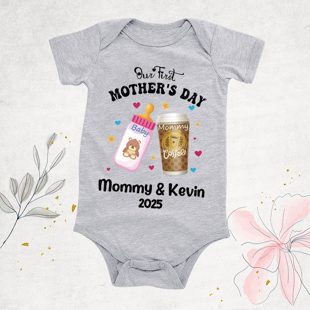 Personalized First Mother's Day Mommy and Baby Outfit | CWFamily25