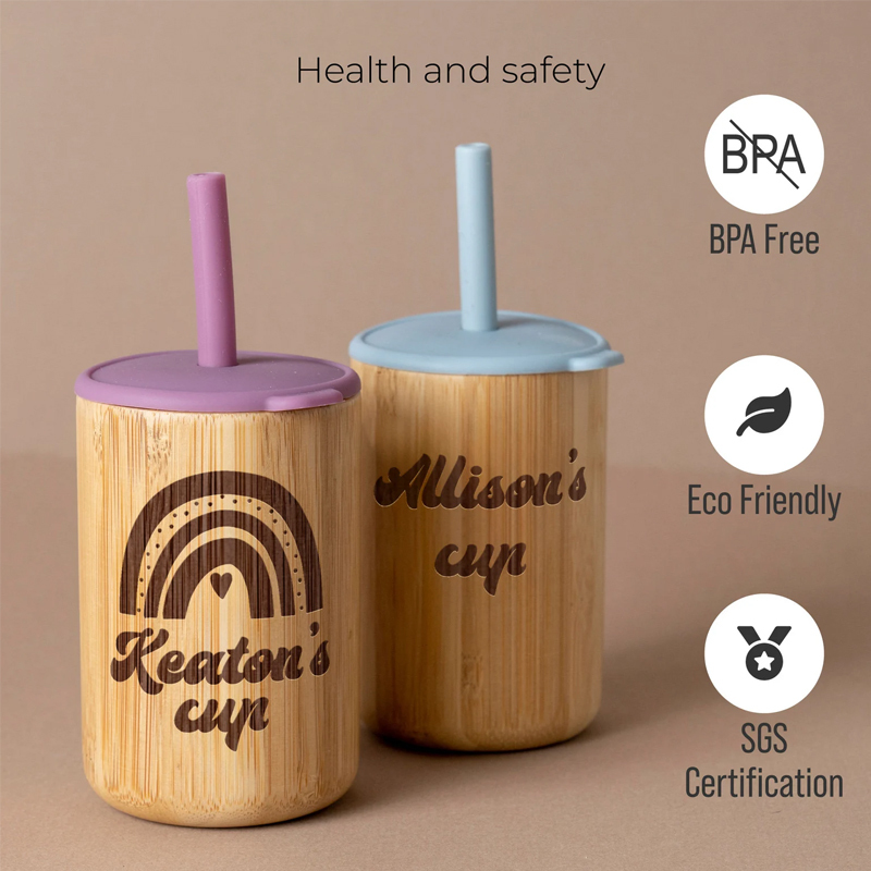 Personalized 5oz Eco-friendly Bamboo & Silicone Non-spill Cup | YouBottle57