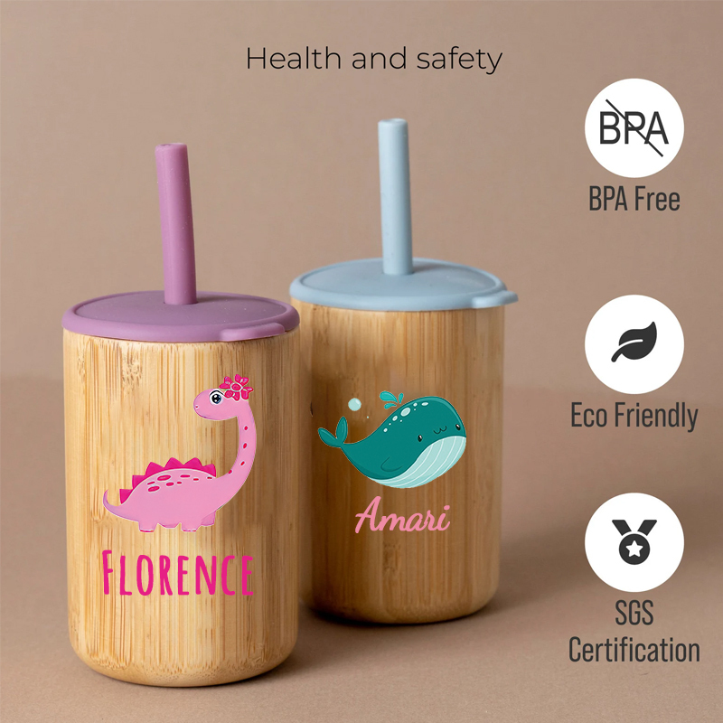 Personalized 5oz Eco-friendly Bamboo & Silicone Non-spill Cup | YouBottle58