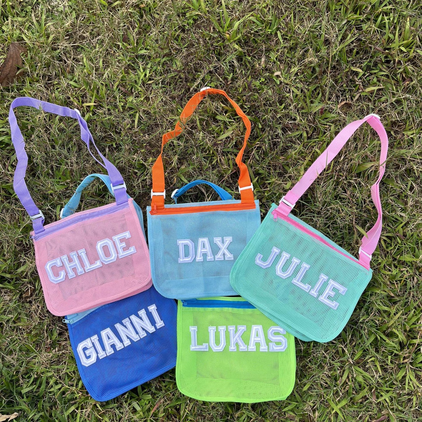 Personalized Seashell Zipper Mesh Beach Bag | CWBeach50