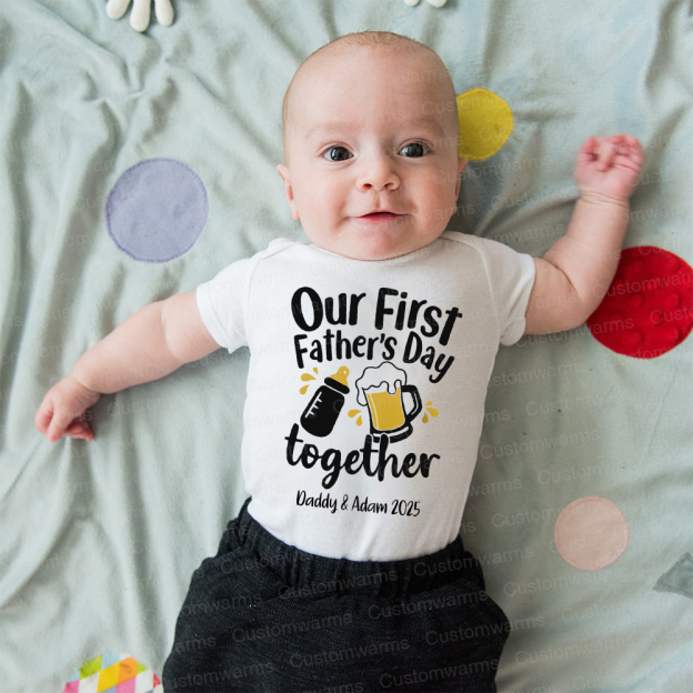 Personalized First Father's Day Daddy and Baby Outfit | CWFamily42