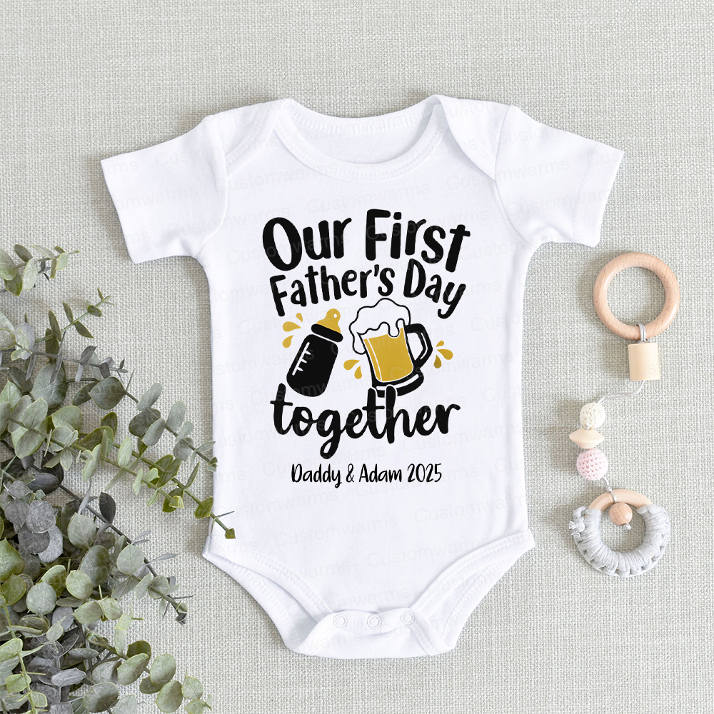 Personalized First Father's Day Daddy and Baby Outfit | CWFamily42