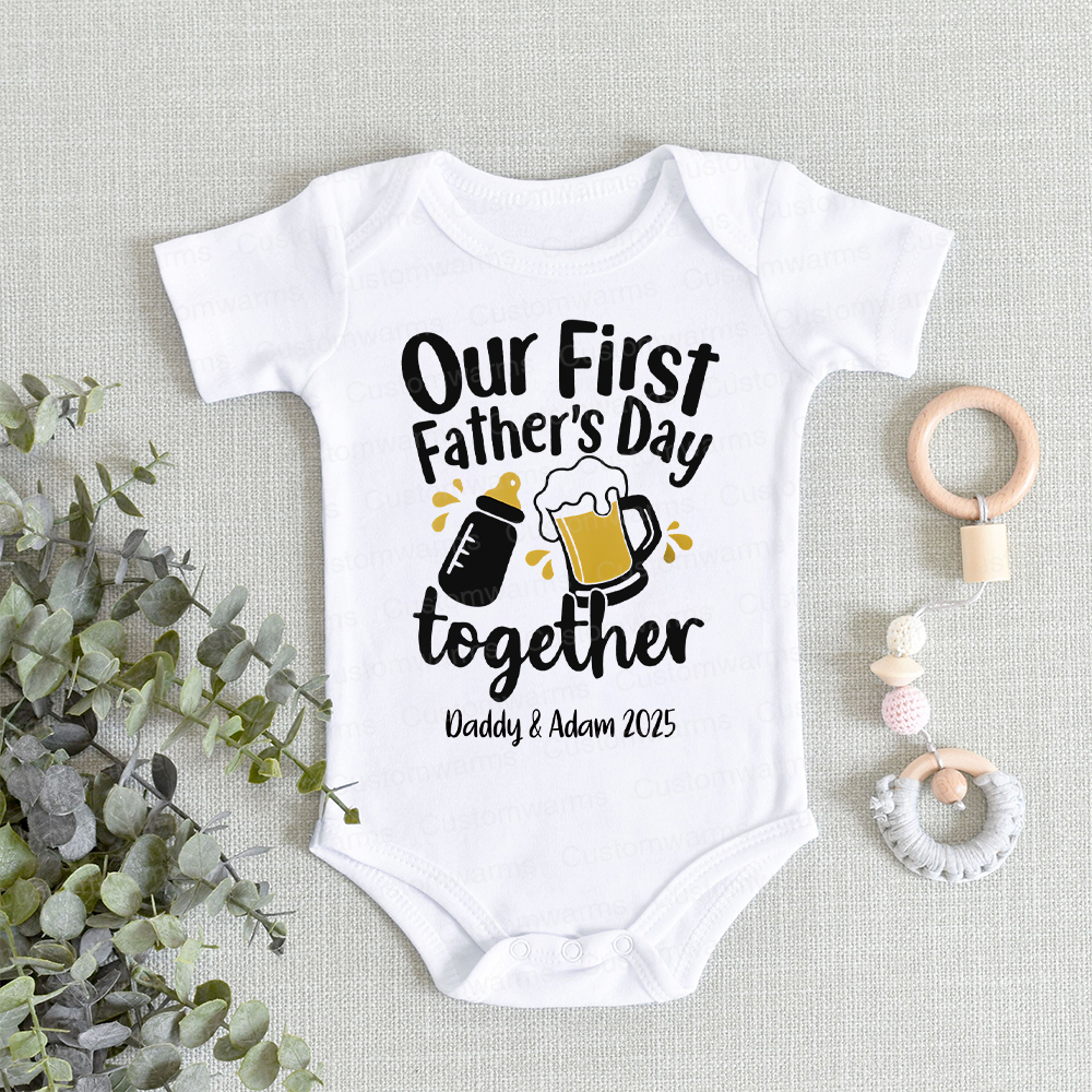 Personalized First Father's Day Daddy and Baby Outfit | CWFamily42