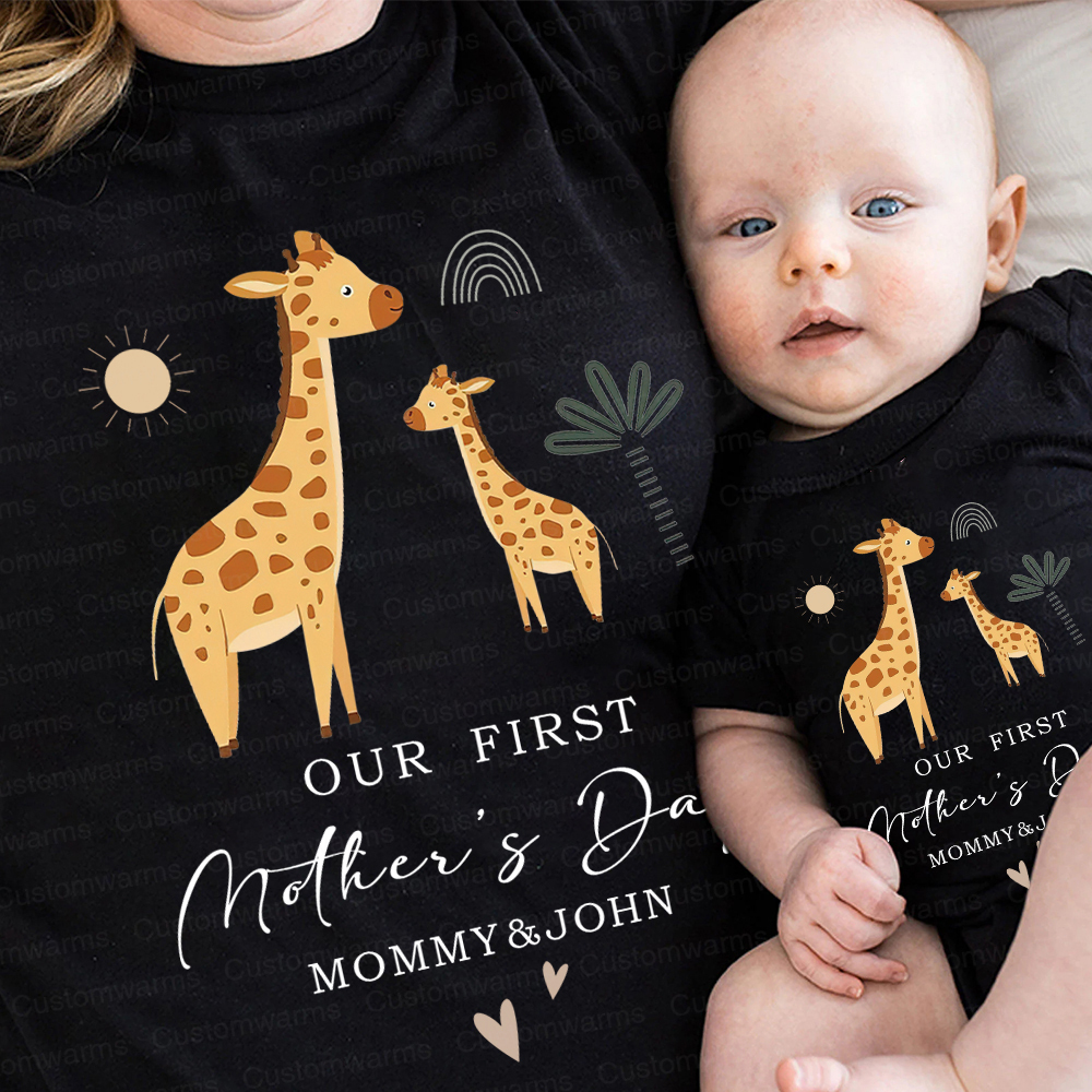 Personalized First Mother's Day Mommy and Baby Outfit | CWFamily28