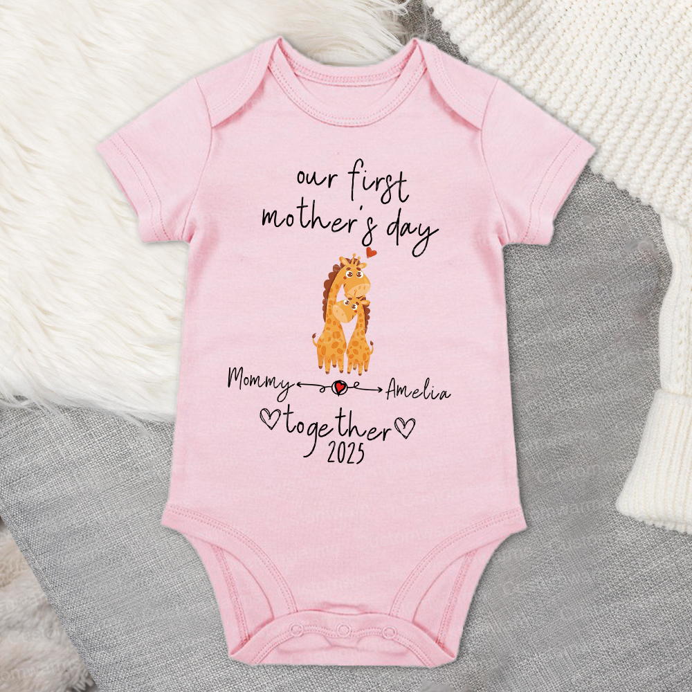 Personalized First Mother's Day Mommy and Baby Outfit | CWFamily43