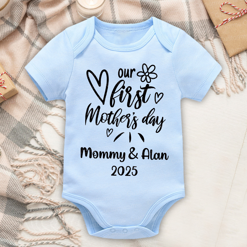 Personalized First Mother's Day Mommy and Baby Outfit | CWFamily45