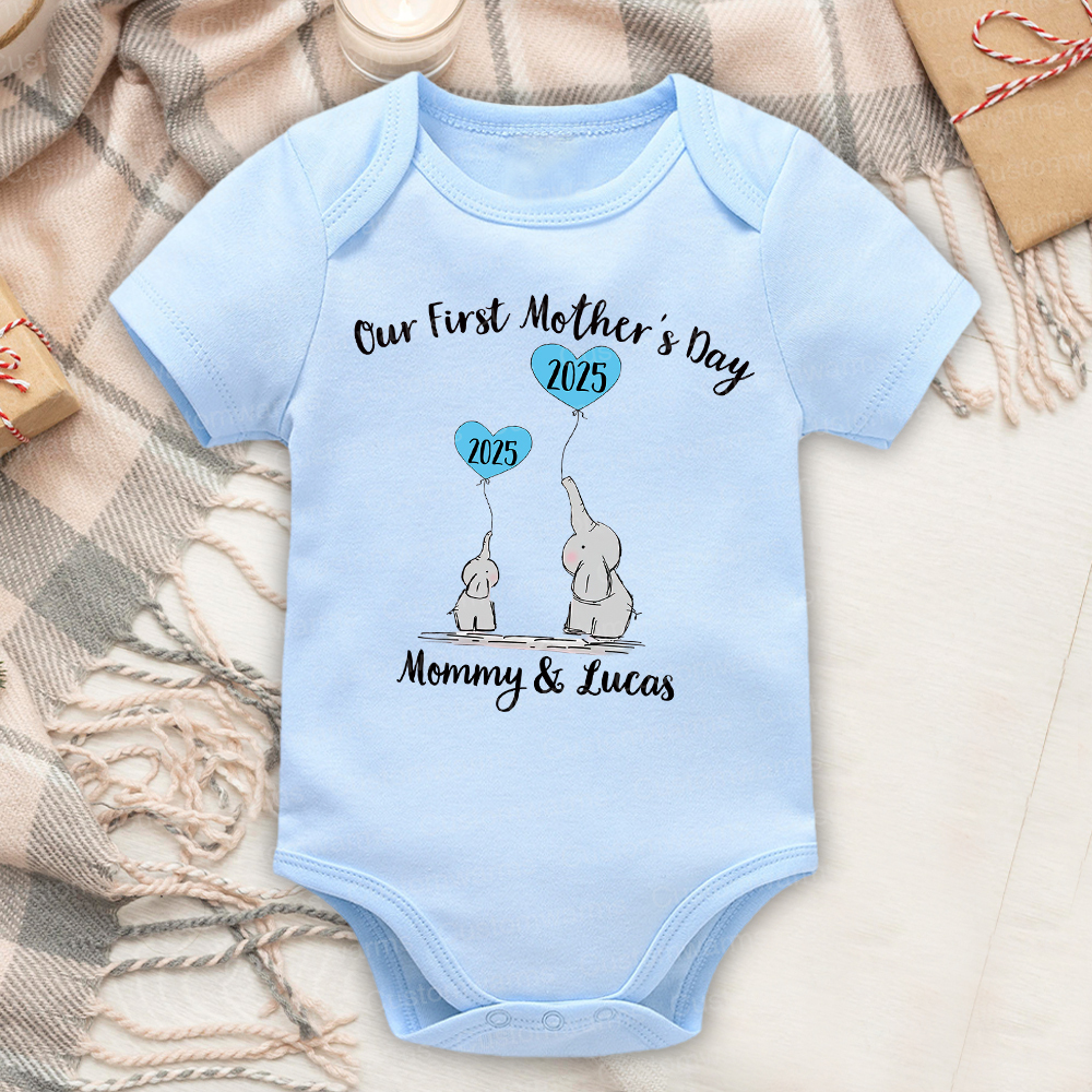 Personalized First Mother's Day Mommy and Baby Outfit | CWFamily48