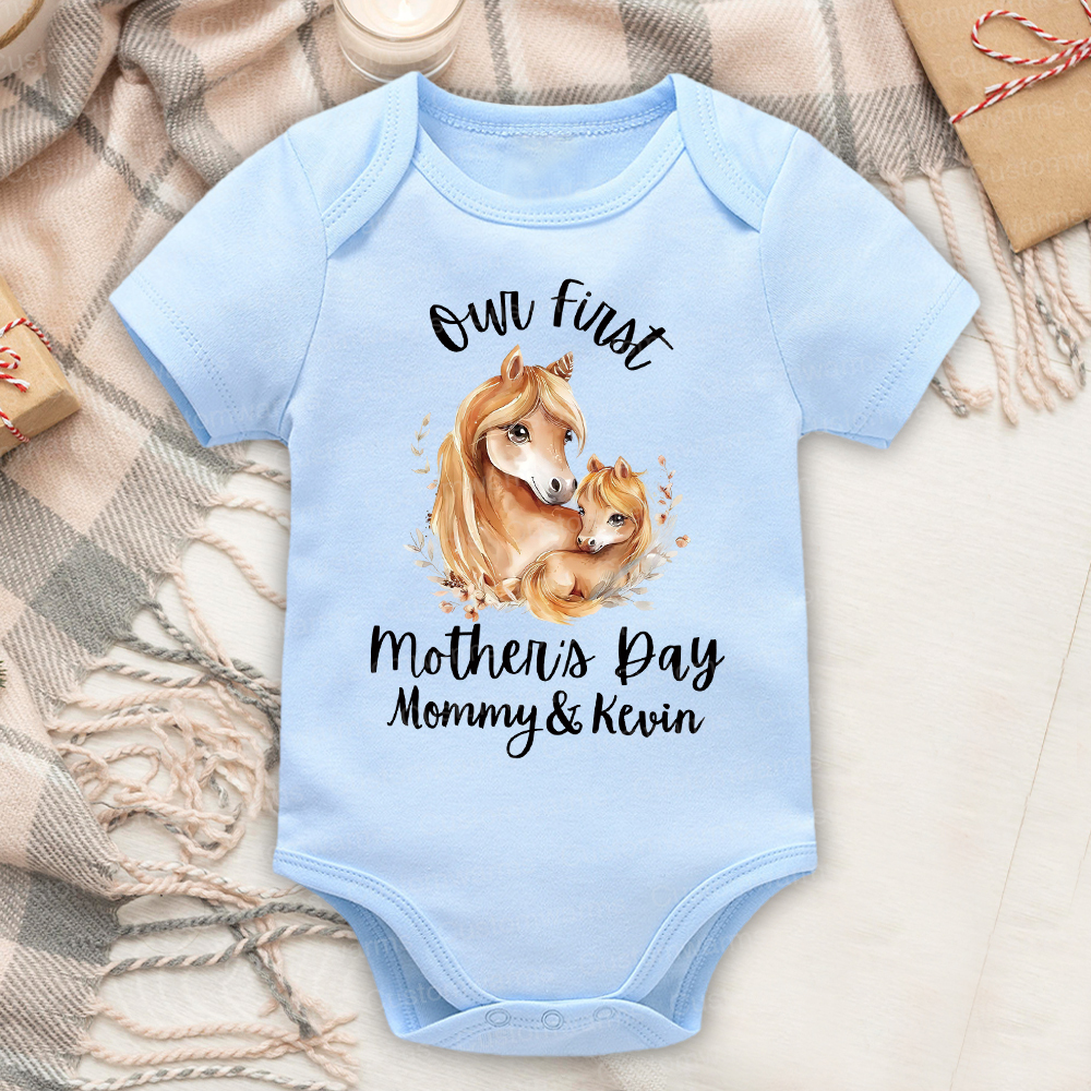 Personalized First Mother's Day Mommy and Baby Outfit | CWFamily51