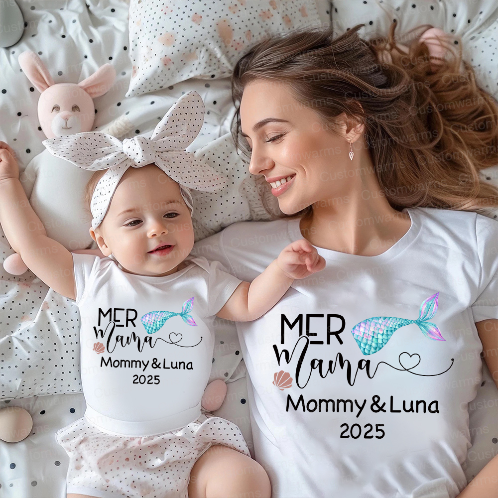Personalized First Mother's Day Mommy and Baby Outfit | CWFamily52