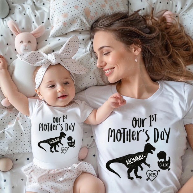 Personalized First Mother's Day Mommy and Baby Outfit | CWFamily55