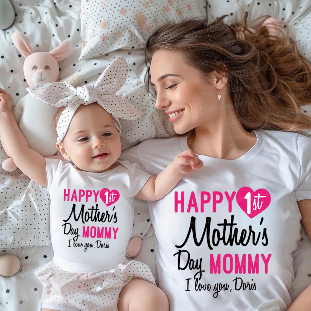 Personalized First Mother's Day Mommy and Baby Outfit | CWFamily56