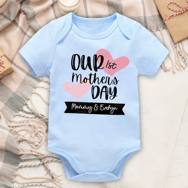 Personalized First Mother's Day Mommy and Baby Outfit | CWFamily58