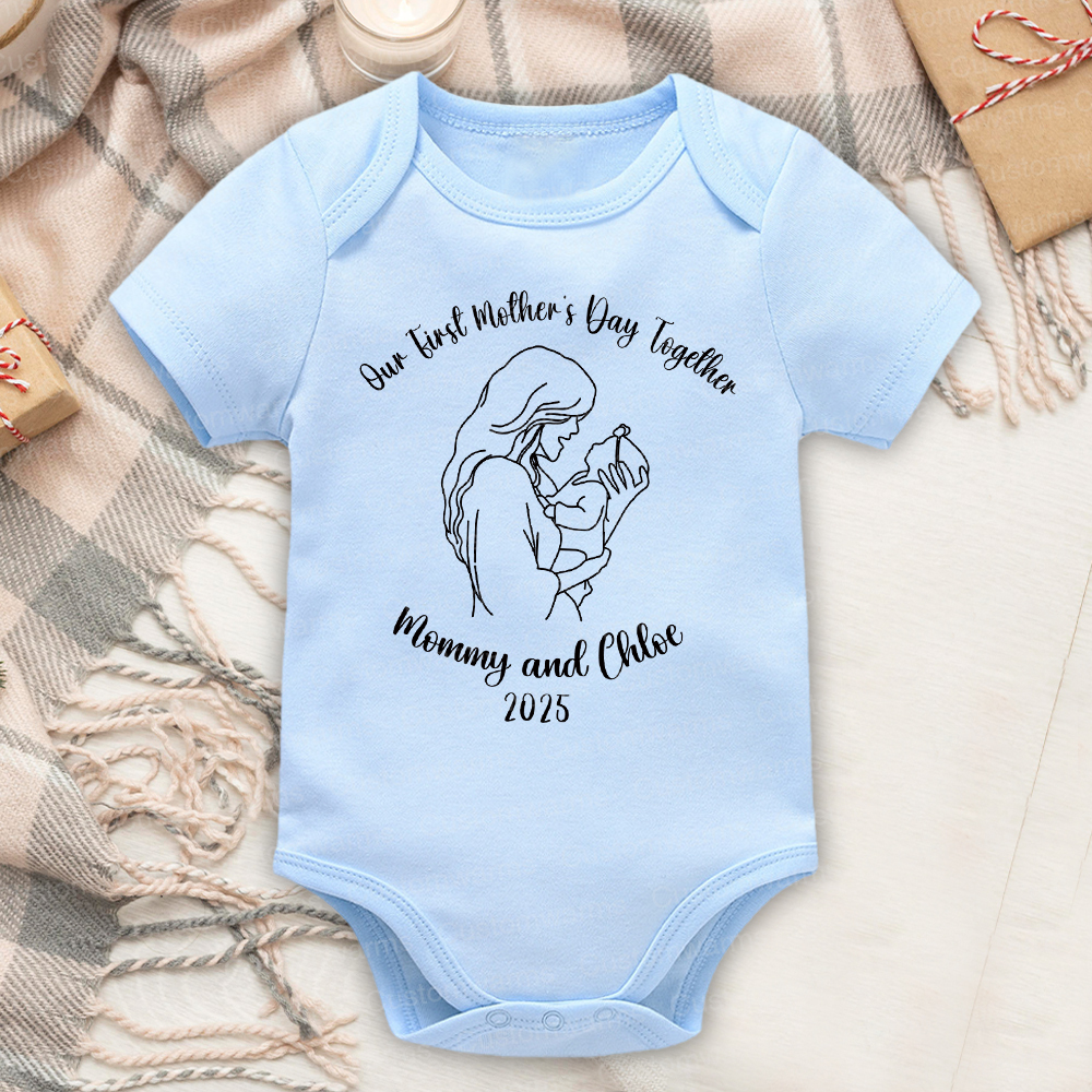 Personalized First Mother's Day Mommy and Baby Outfit | CWFamily61