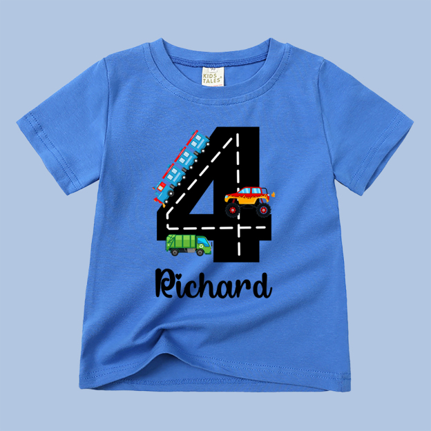 Personalized Kid Transportation Vehicle Party Birthday T-Shirt | inTee14