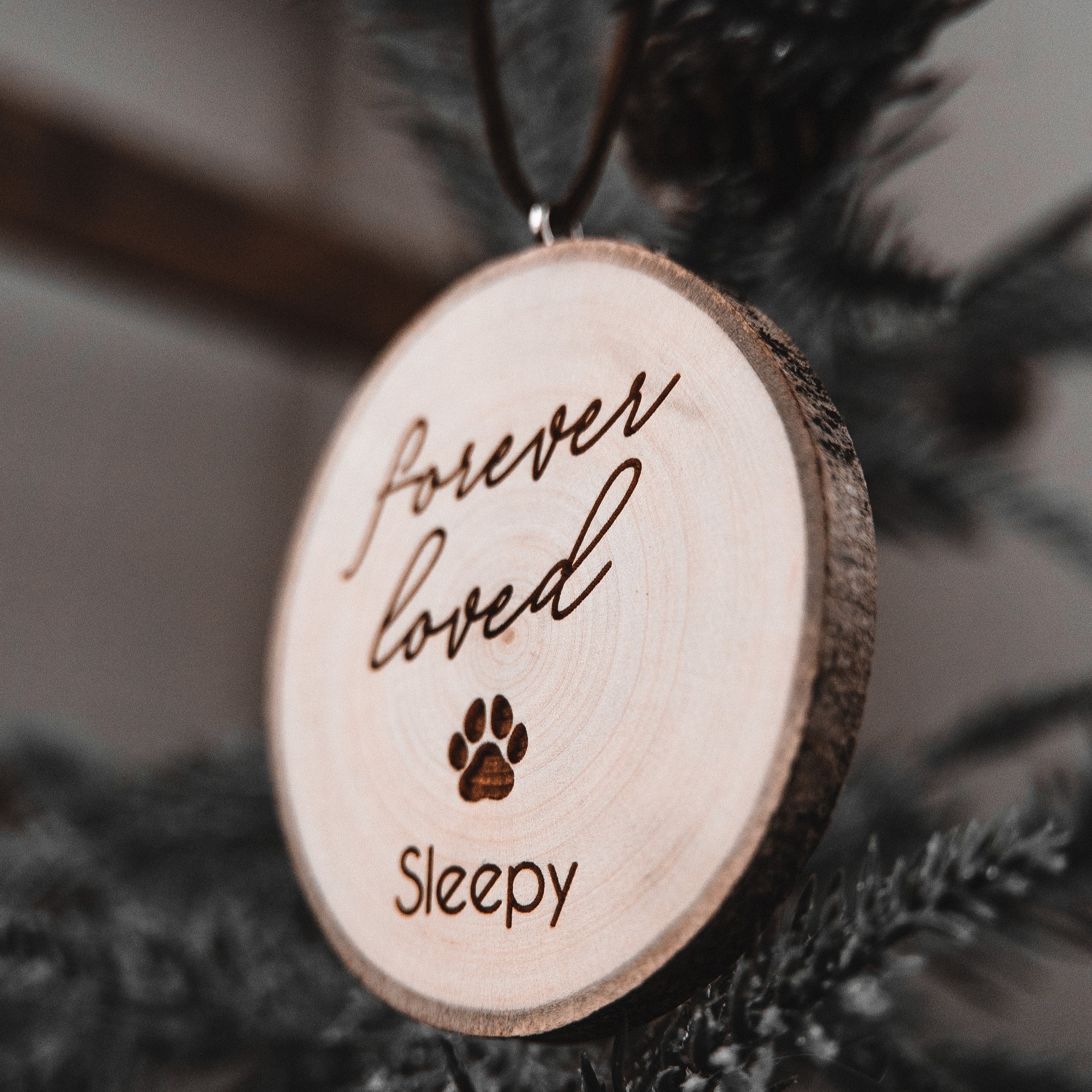 Personalized Wooden Pet Forever Loved Christmas Ornaments | MCGift50