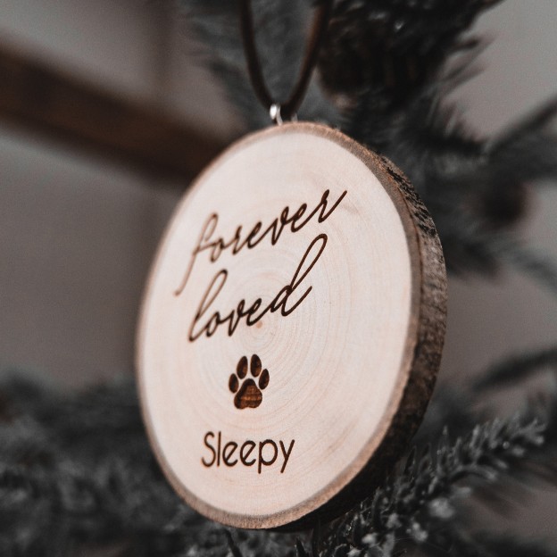 Personalized Wooden Pet Forever Loved Christmas Ornaments | MCGift50