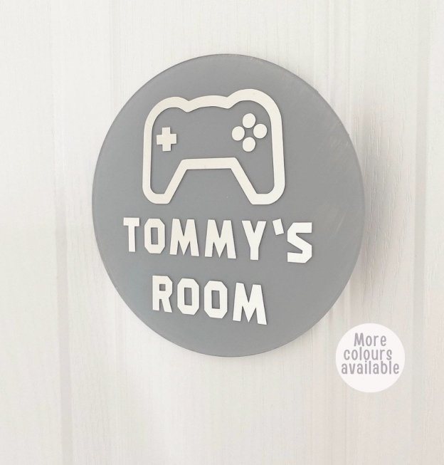 Personalized Kid's Bedroom Game Door Sign | CWBaby422