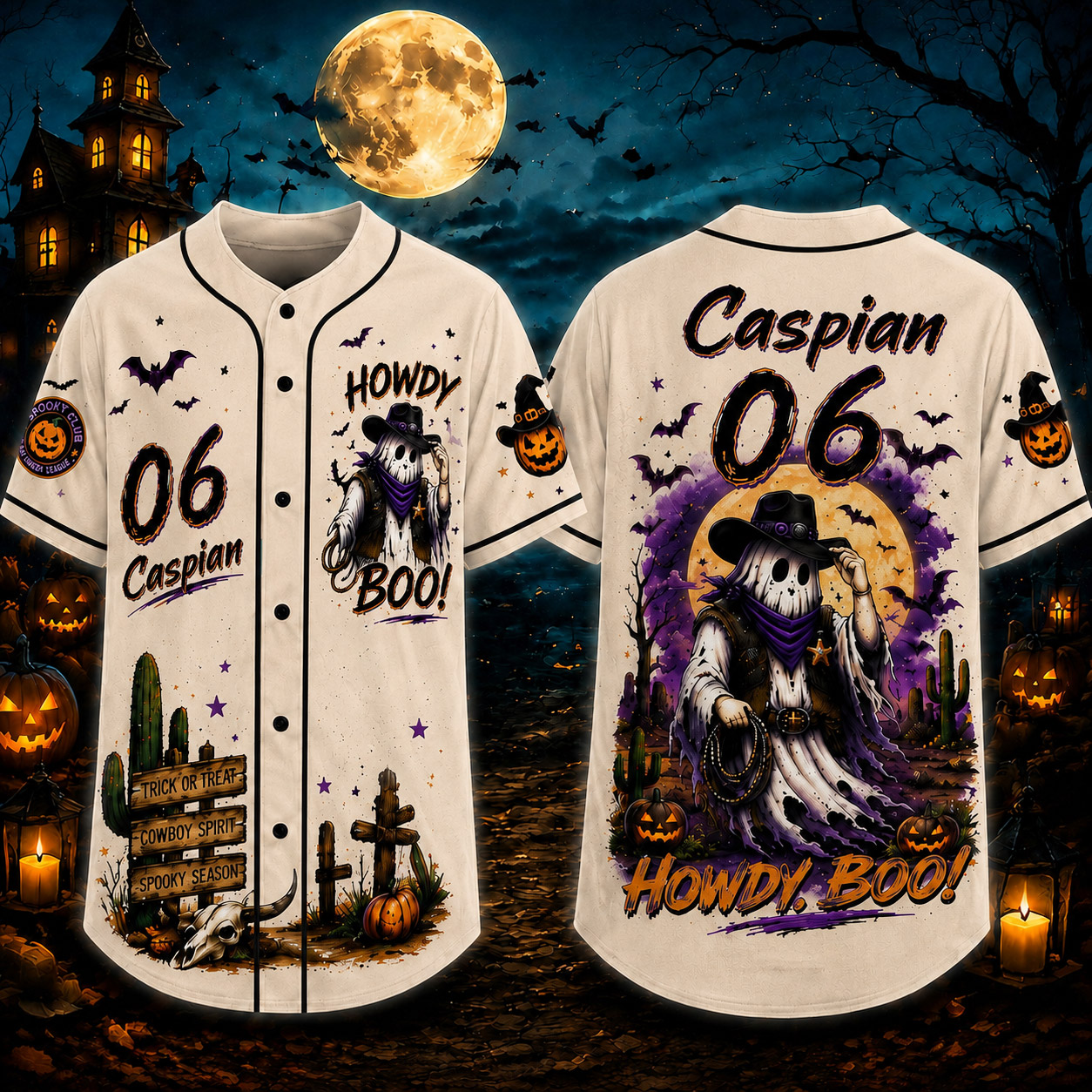 Personalized Halloween Button Up Baseball Jersey For Kid & Adult | CWHalloween99