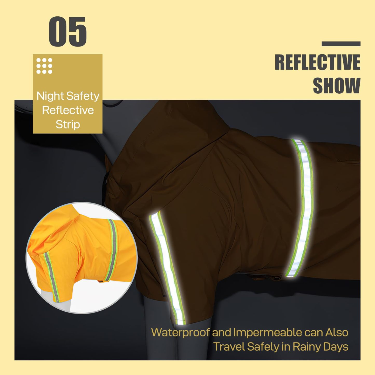 Personalized Pets Waterproof and Reflective Raincoat | BKPet152