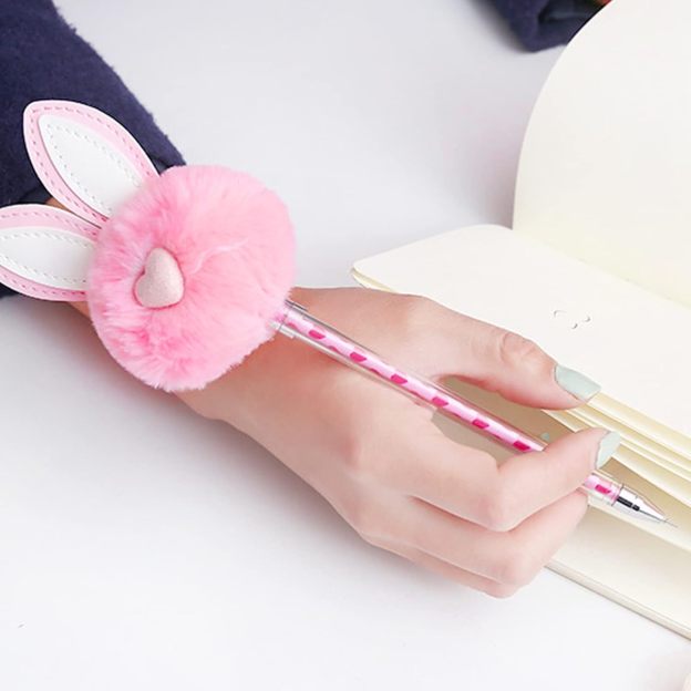 Personalized Easter Basket Bunny Notebook and PomPom Pen Set | CWToy110