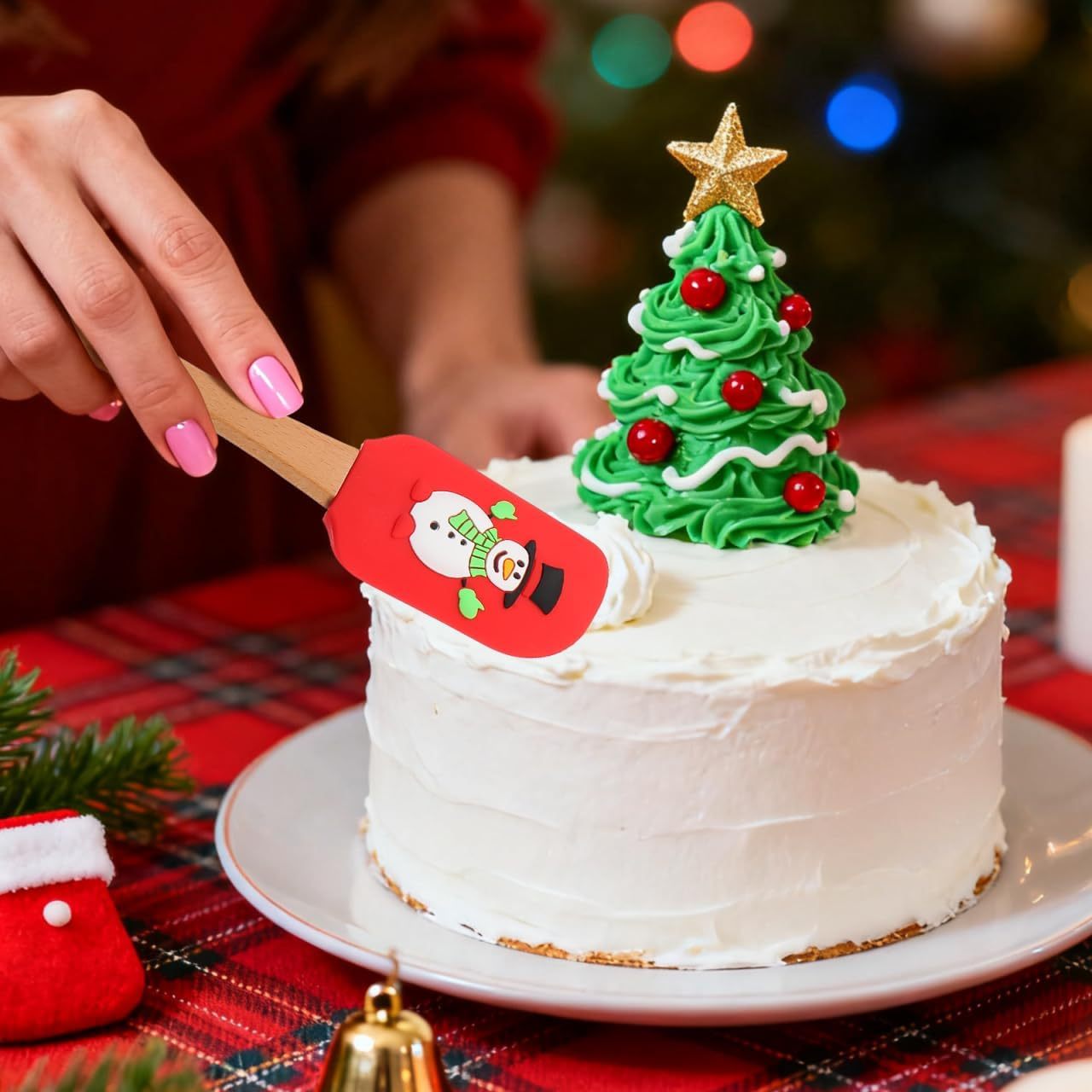 Personalized Christmas Wood Handle Silicone Kitchen Tool | MCGift230