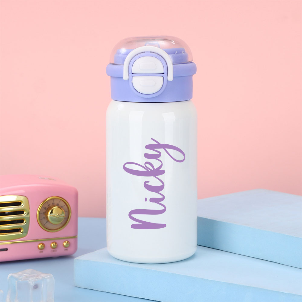 Personalized 17oz Kids Stainless Steel Water Bottle with Straw | CWBottle03