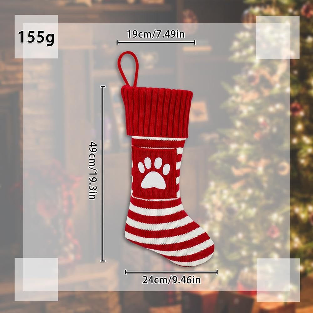 Personalized Embroidered Paw Christmas Stocking | MCGift49