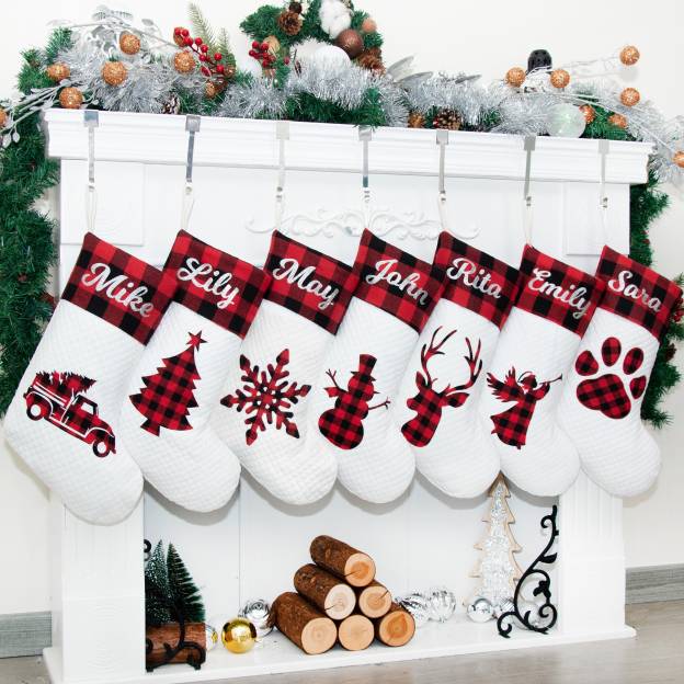 Personalized Buffalo Plaid Christmas Stocking | MCGift58