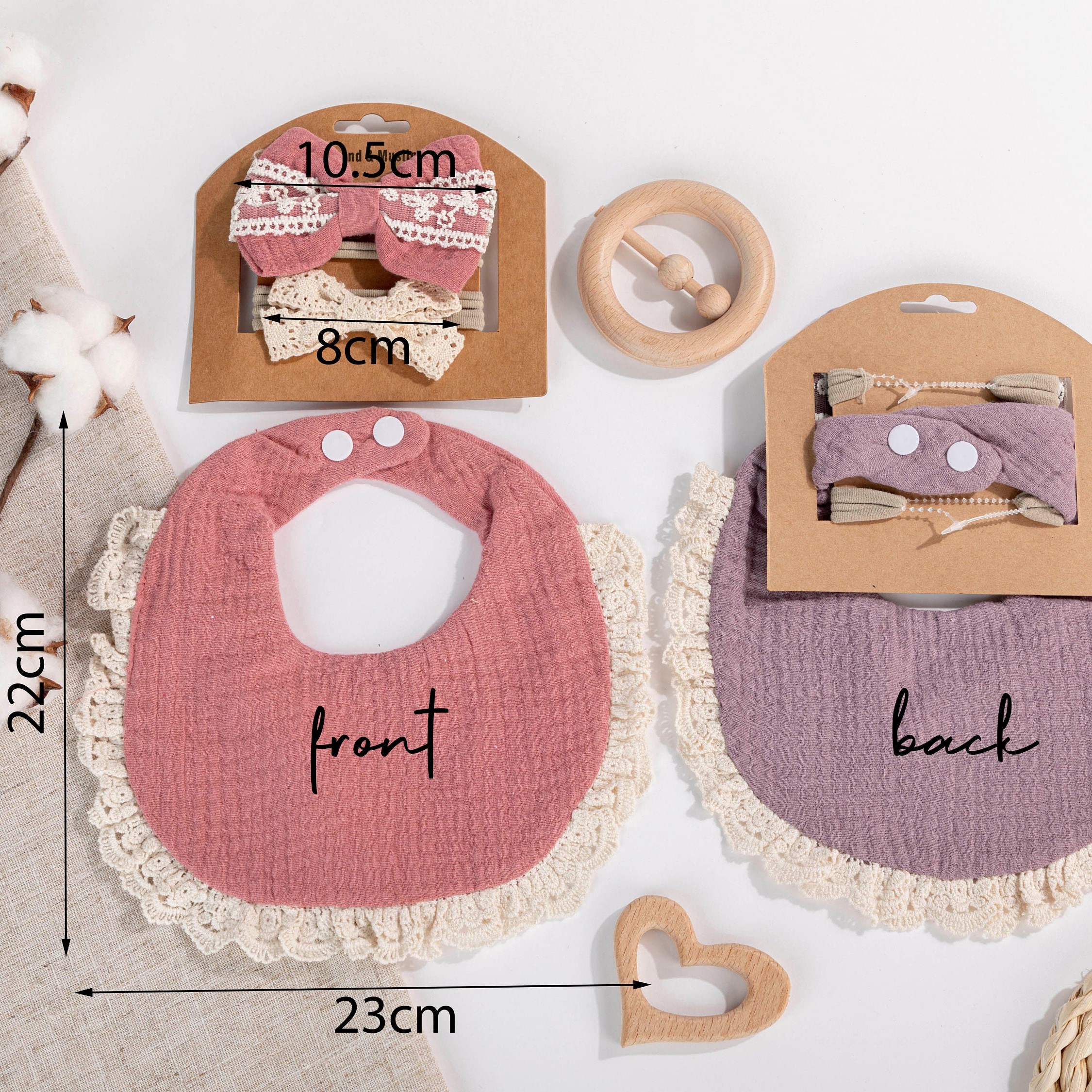 Personalized Embroidered Baby Bibs Headband Set | CWBaby29