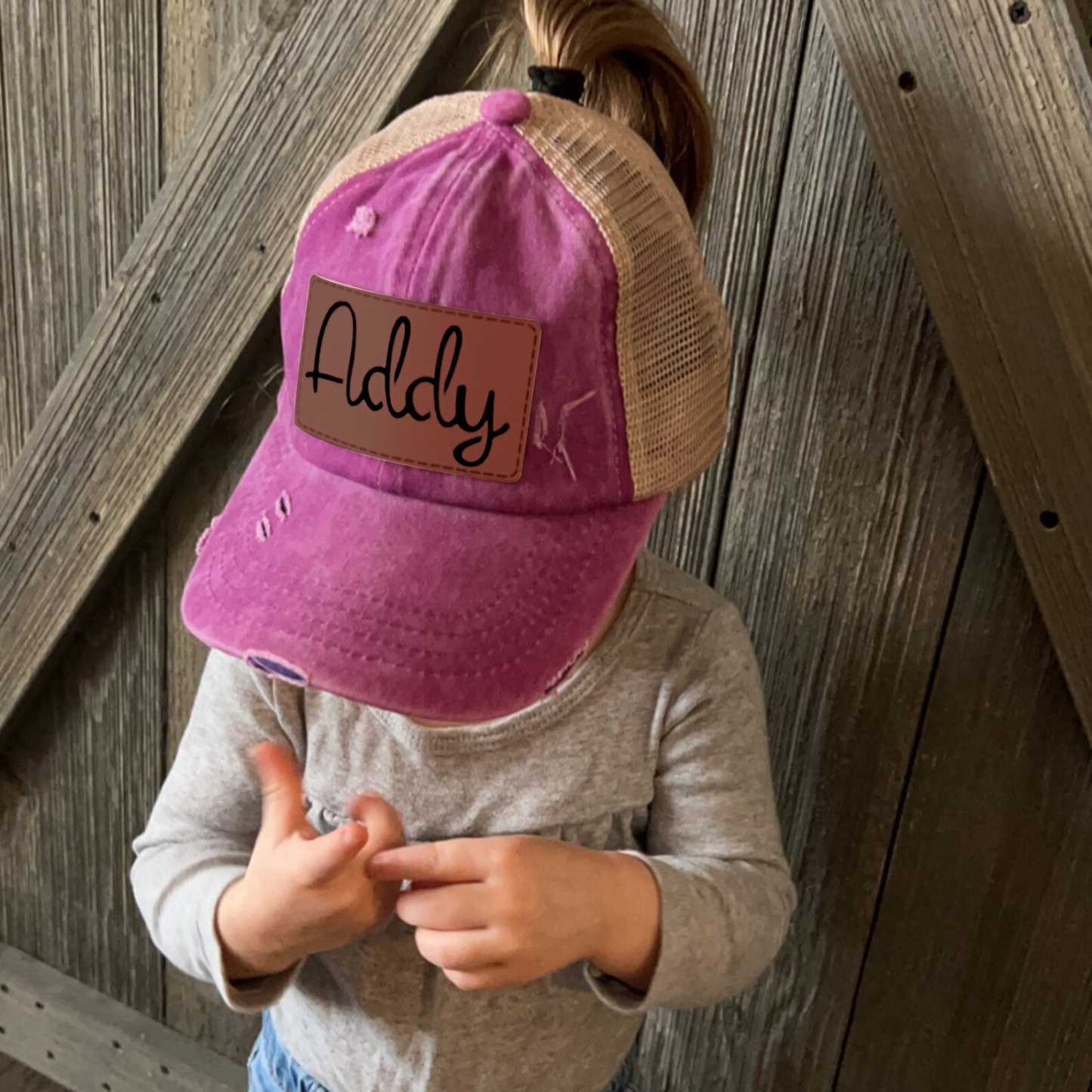 Personalized Child Leather Patch Hat for Comfort & Unique | CWBeach46