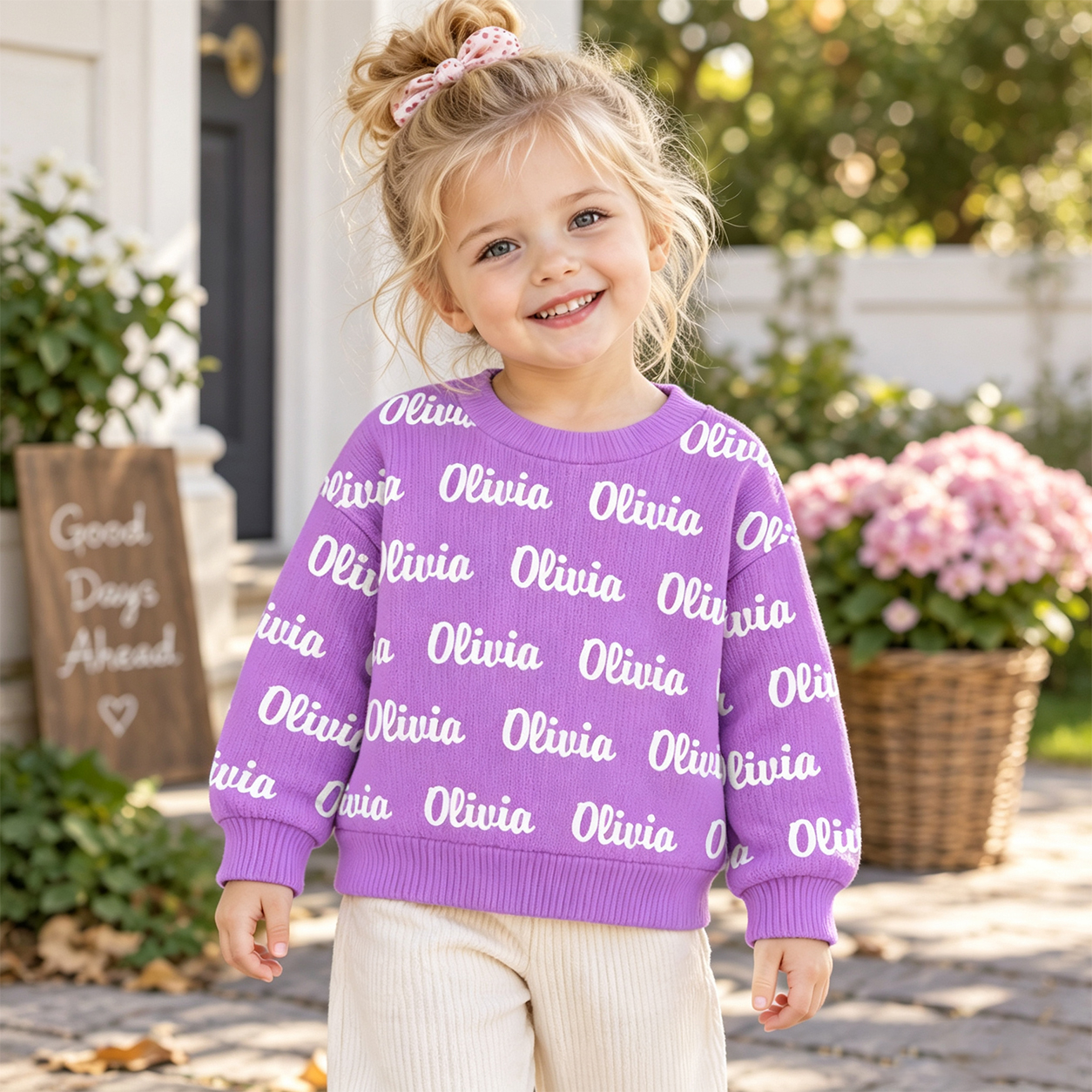 Personalized Lovely Kids Colorful Knit Sweater | CWSweater15
