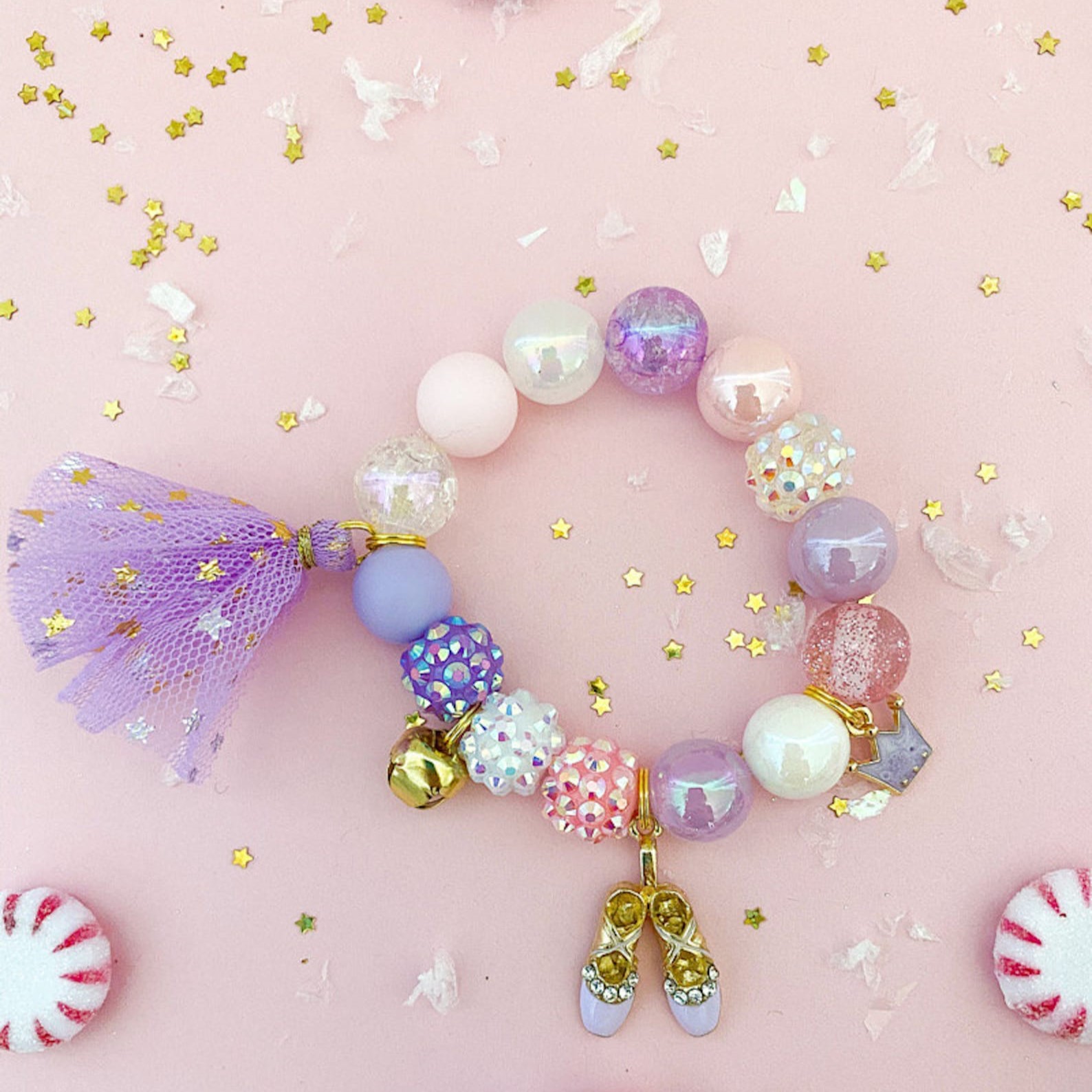 Personalized Christmas Ballet Fairy Charm Bracelet | CWBeach142