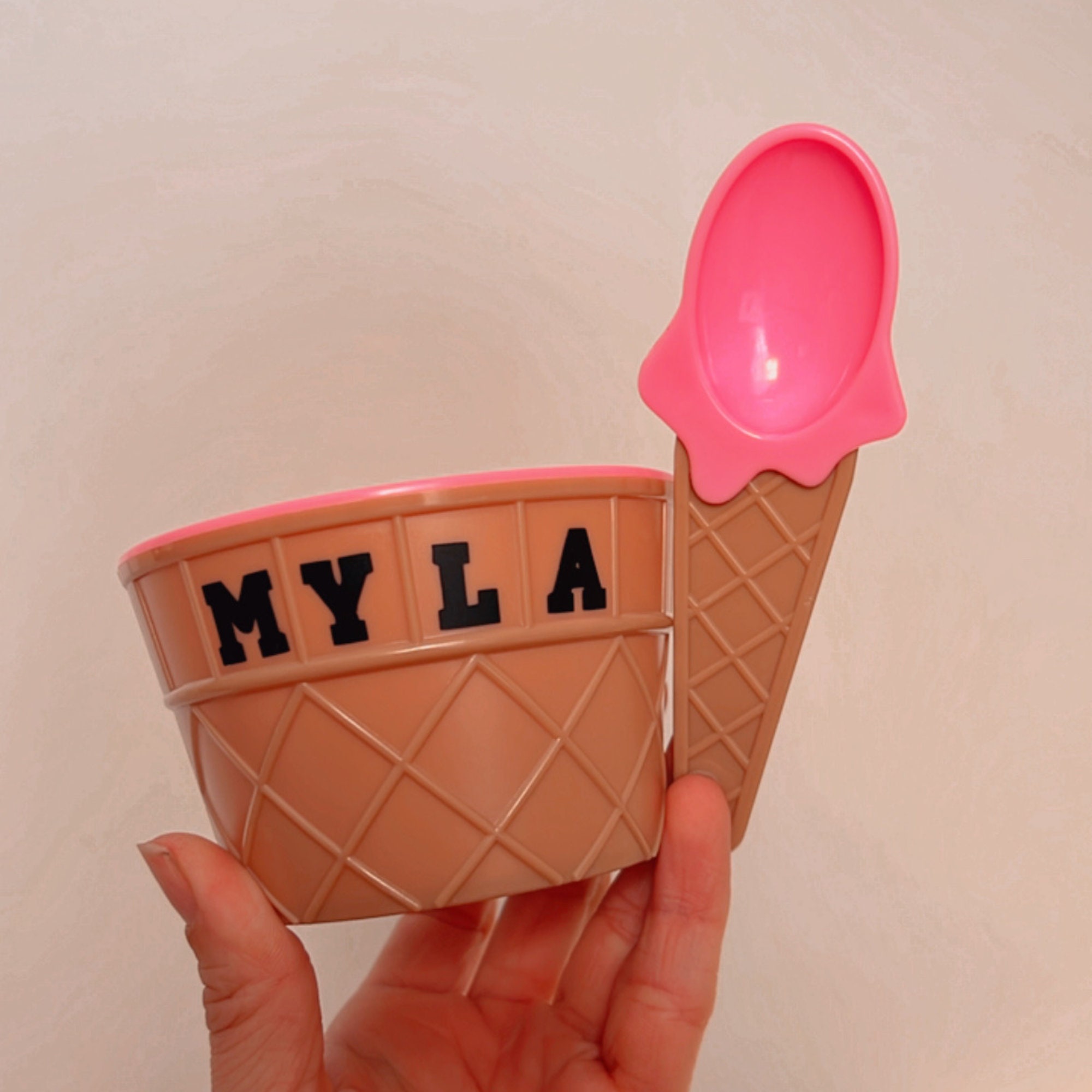 Personalized Kid Toy Reusable Ice Cream Bowl with Spoon | CWToy48