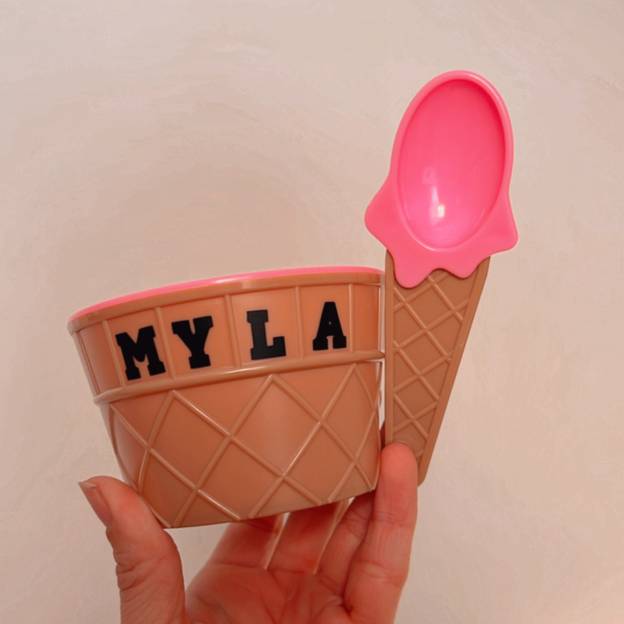 Personalized Kid Toy Reusable Ice Cream Bowl with Spoon | CWToy48