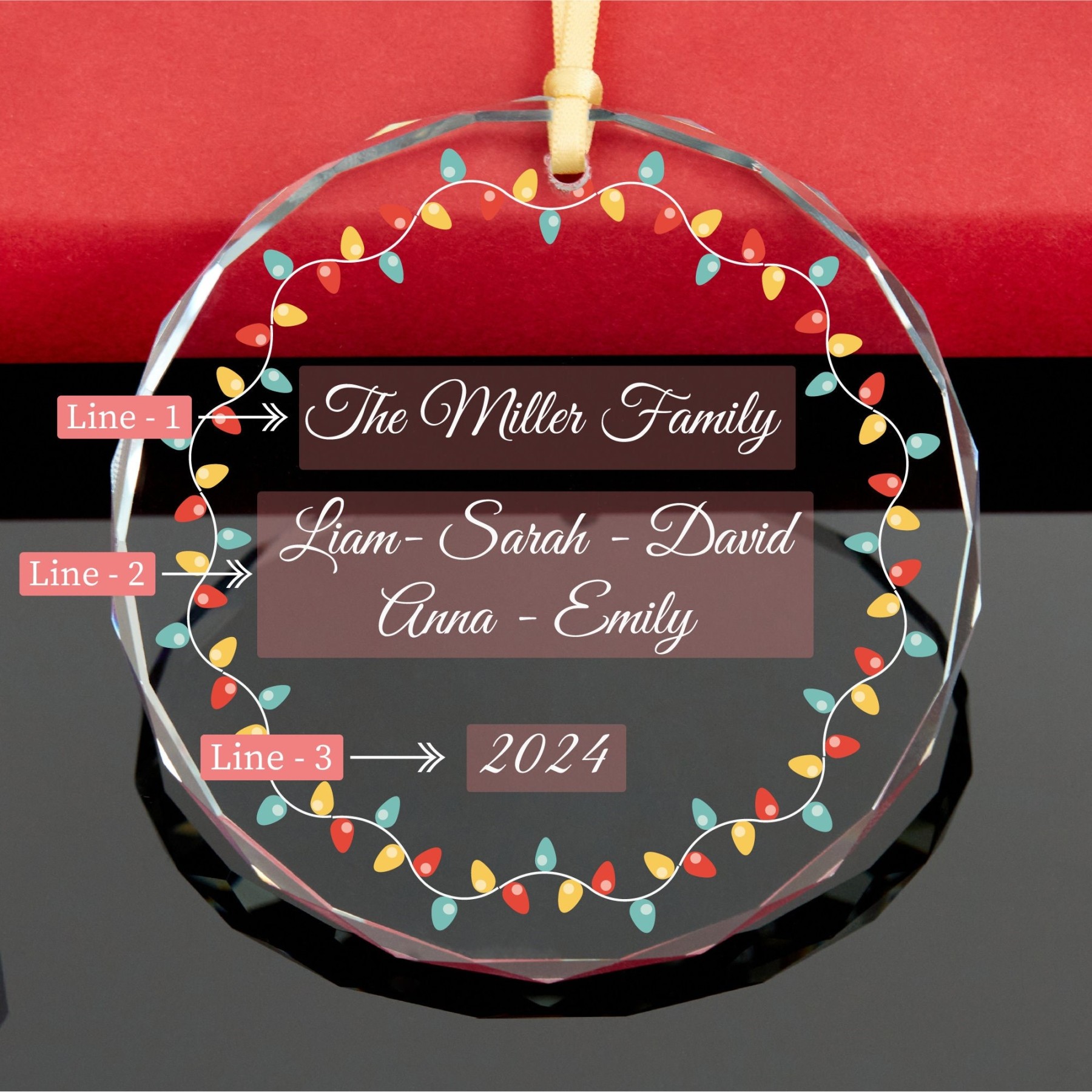 Personalized Glass Family Christmas Ornaments | CWGlass10
