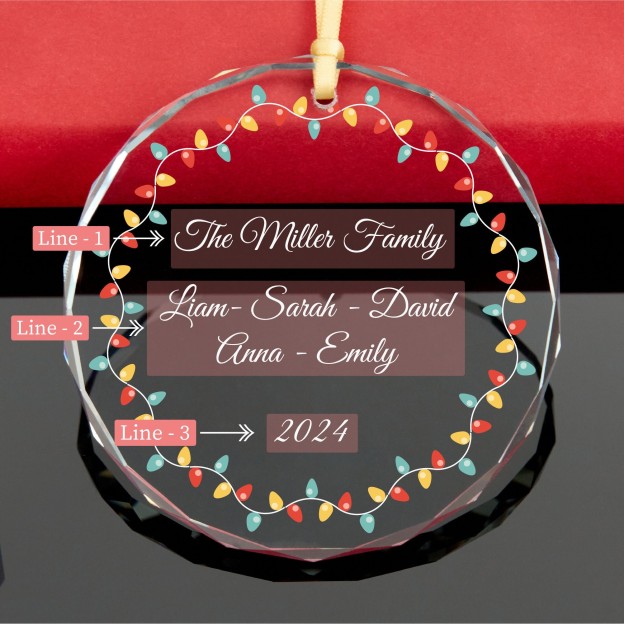 Personalized Glass Family Christmas Ornaments | CWGlass10